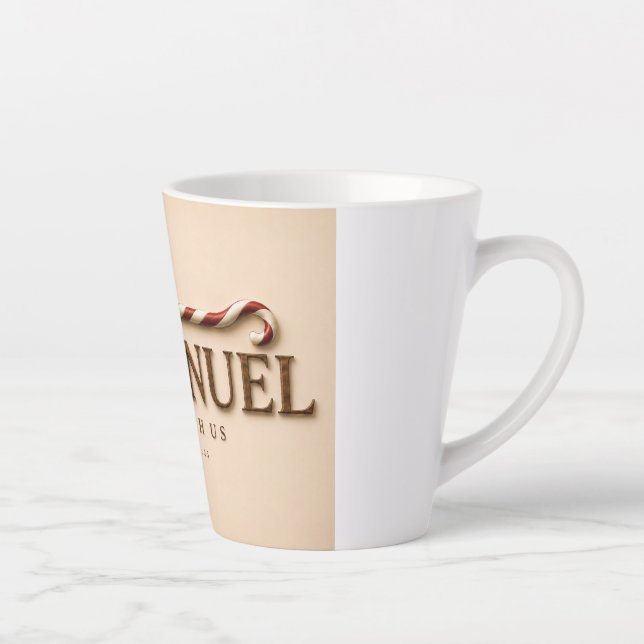 Tasse Latte EMMANUEL | Matthieu 1:23 Noël | Crème Chaude (Droite)