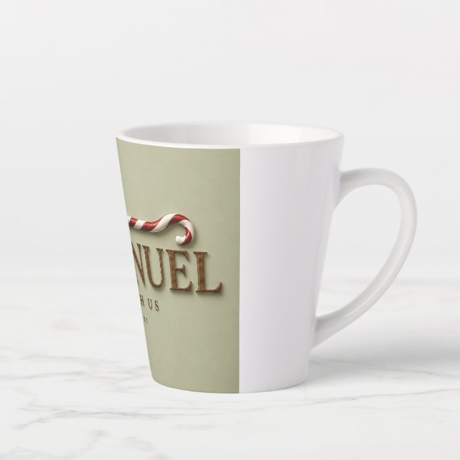 Tasse Latte EMMANUEL | Matthieu 1:23 Noël | Sauge Douce (Droite)