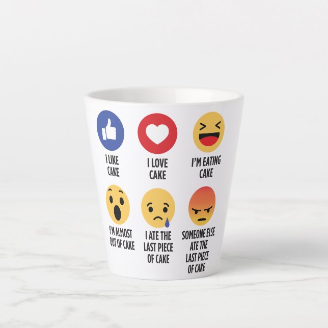 Tasse Latte Emojis au gâteau (Devant)
