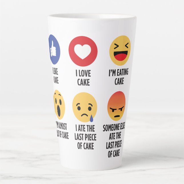 Tasse Latte Emojis au gâteau (Devant)