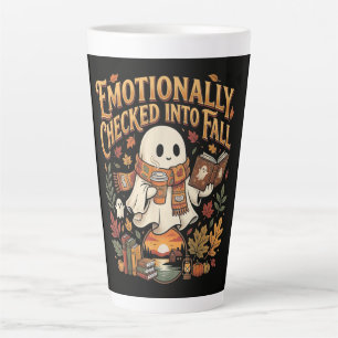 Tasse Latte Émotionnellement admis en automne Halloween