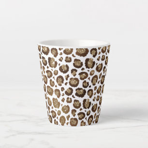 Tasse Latte Empreinte de léopard Parties scintillant or