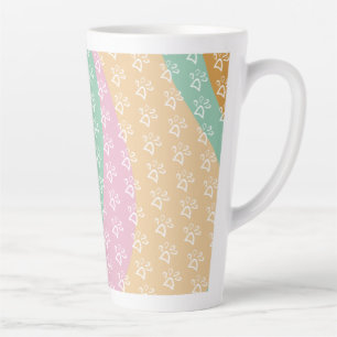 Tasse Latte Empreinte de patte de rétro animal en marbre groov