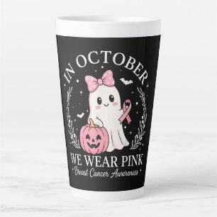 Tasse Latte En Octobre Nous Portons Le Fantôme Rose Halloween