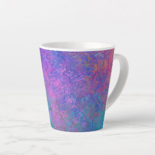 Tasse Latte Encre d'alcool arc-en-ciel, Abstrait coloré