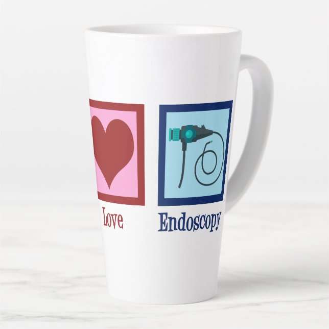 Tasse Latte Endoscopie Peace Love (Angle droit)