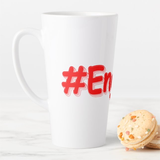Tasse Latte "#England" Joli Design. Commandez dès maintenant  (En situation)