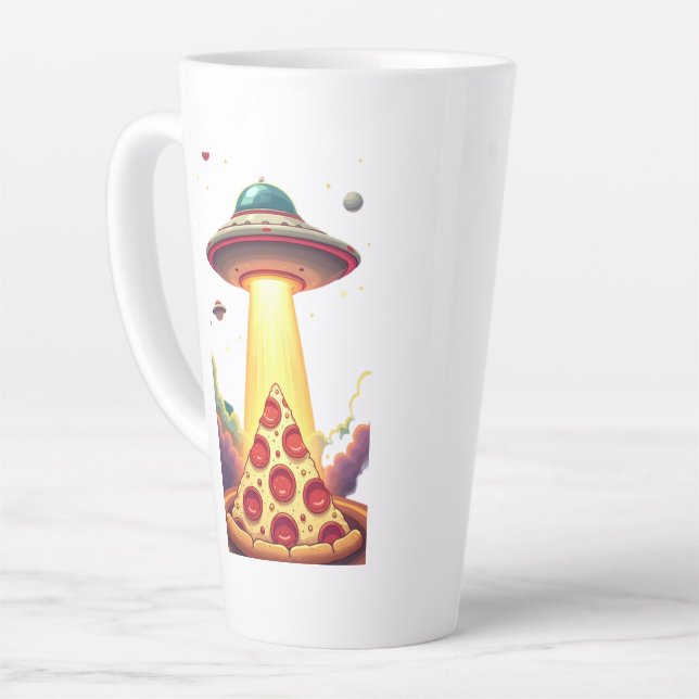 Tasse Latte Enlèvement de pizza UFO (Angle gauche)