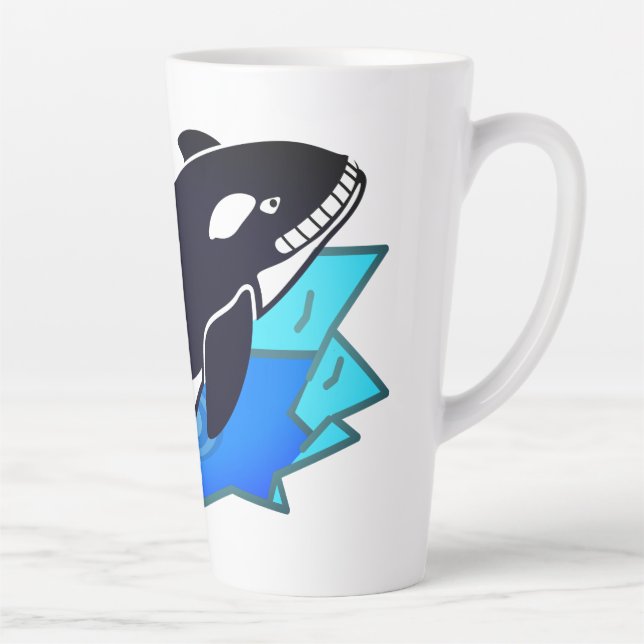 Tasse Latte Ennemi de l'orque, du poisson et du manchot (Droite)