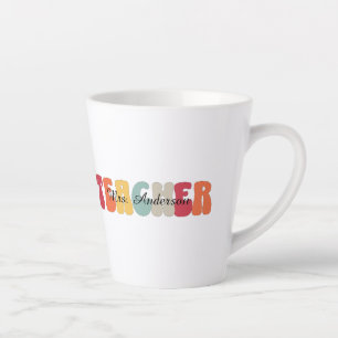 Tasse Latte Enseignant-Enseignement-Rétro-Amusant