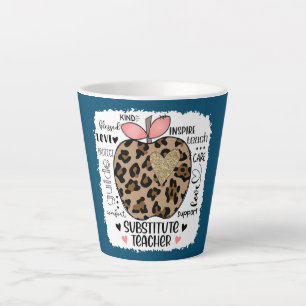 Tasse Latte enseignant Leopard Apple enseignant substitut