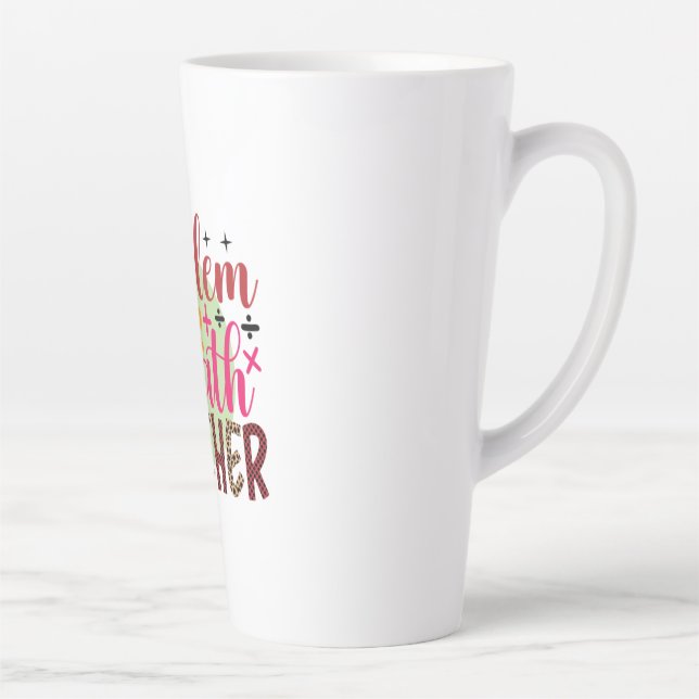 Tasse Latte Enseignant Problème d'art Solveur Math Enseignant (Droite)