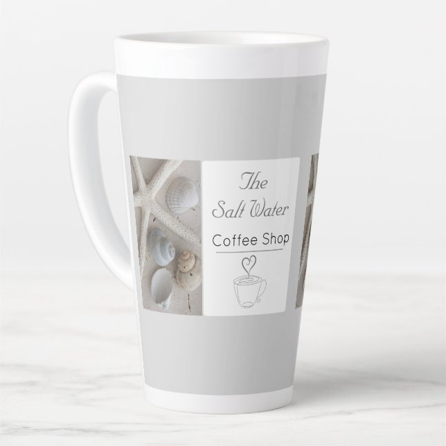 Tasse Latte Enseigne de commerce de café côtier  (Angle gauche)