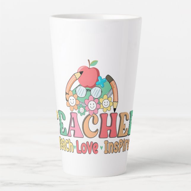 Tasse Latte Enseigner ・ Amour ・ Inspirer - Une célébration de  (Devant)