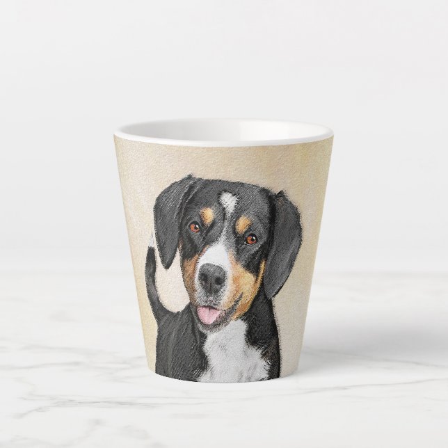 Tasse Latte Entlebucher Mountain Dog Peinture - Art original (Devant)