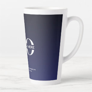 Tasse Latte Entreprise Logo d'entreprise minimaliste Marine