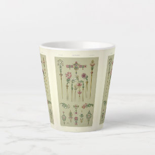 Tasse Latte épingles à cheveux floraux Art nouveau anton seder