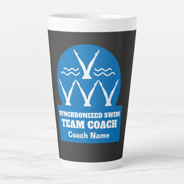 Tasse Latte Équipe de natation synchronisée (Devant)
