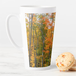 Tasse Latte Érables en automne Photographie de la nature