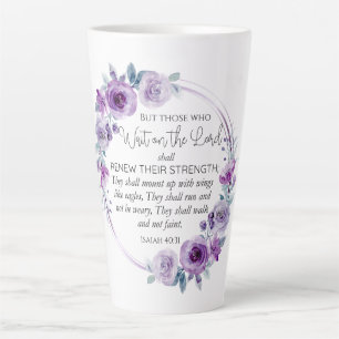 Tasse Latte Esaïe 40:31 Ceux qui attendent sur le Seigneur Flo