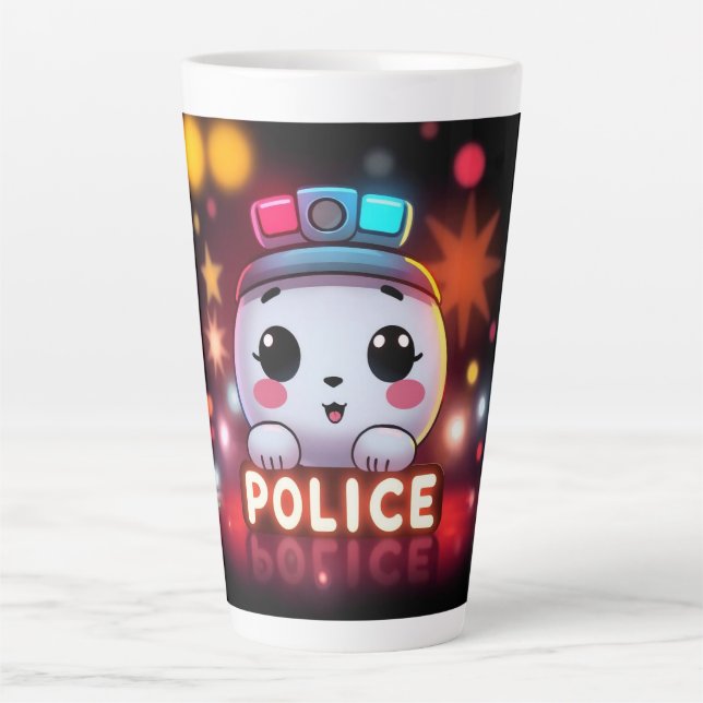 Tasse Latte Escouade de police mignonne – Conception de patrou (Devant)