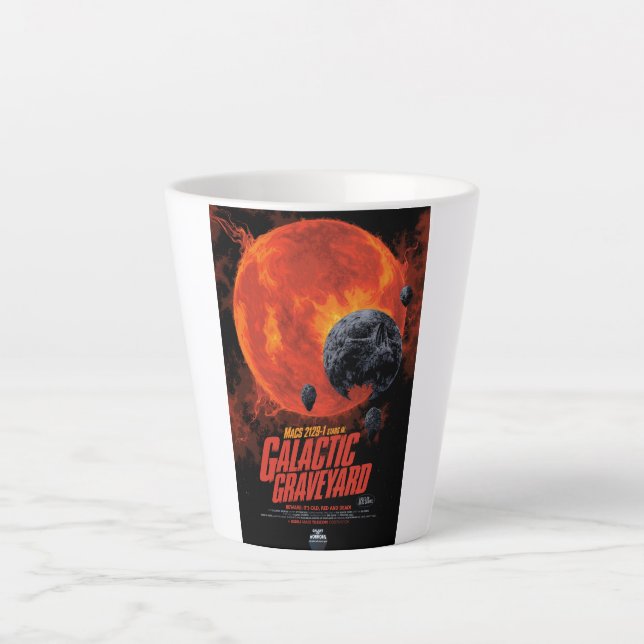 Tasse Latte Espace cimetière crâne Halloween Galaxie des horre (Devant)