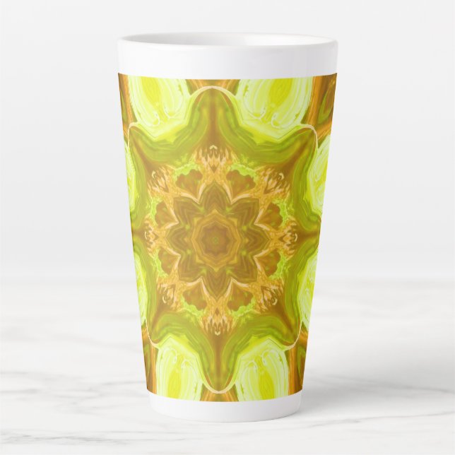 Tasse Latte Esprit de feuillage solaire motif abstrait  (Devant)