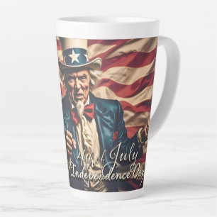 Tasse Latte Esprit de liberté en rouge, blanc et bleu