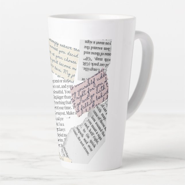 Tasse Latte Esthétique Magazine - Style Rétro Editorial (Angle droit)