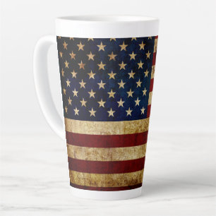Tasse Latte États-Unis / Drapeau grungé