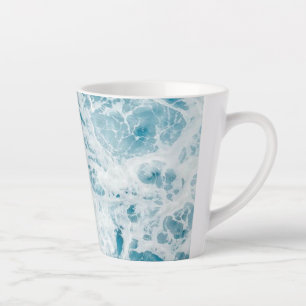 Tasse Latte Été Bleu Océan Vague