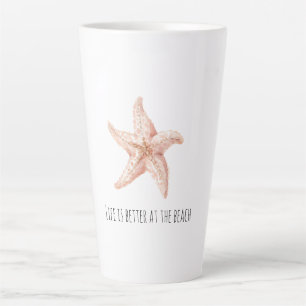 Tasse Latte Étoile de mer pêche blanche mieux à la plage
