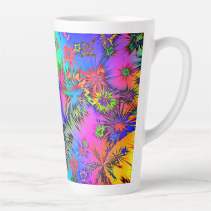 Tasse Latte Étoiles, image abstraite, multicolore.