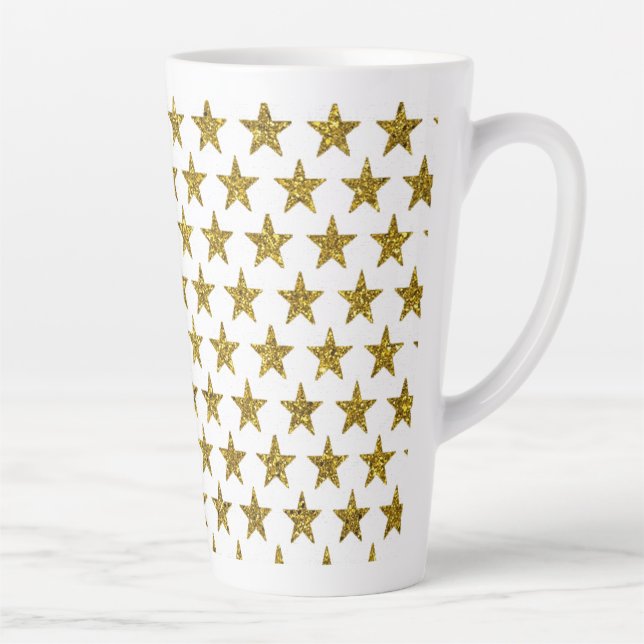 Tasse Latte Étoiles pailletées or (Droite)