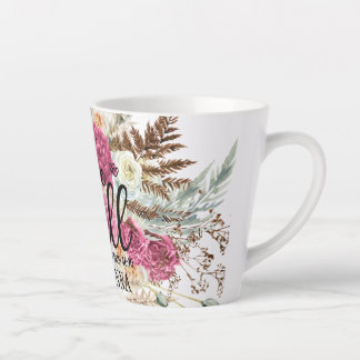 Tasse Latte Être encore tendance Aquarelle Pampas Grass Latte 