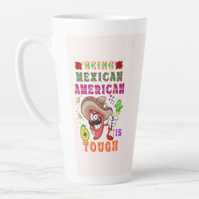 Tasse Latte Être Mexicain Américain Est Difficile (Gauche)