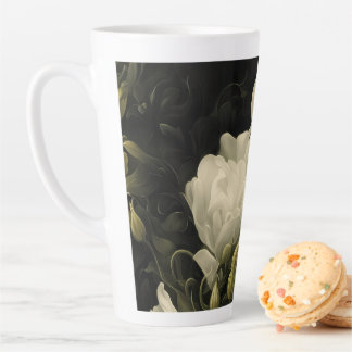 Tasse Latte Étude d'une fleur de pivoine