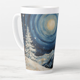 Tasse Latte Évasion de Noël hivernal vintage