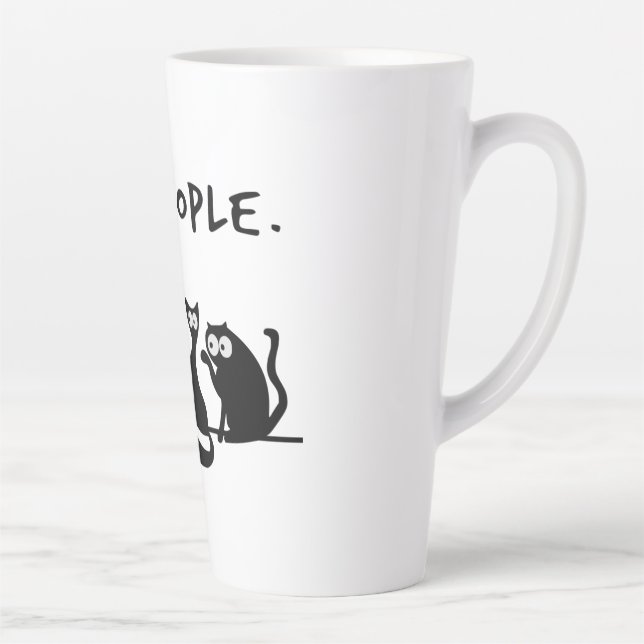 Tasse Latte Ew Les Gens Sont Drôles, Chats Noirs Meowy (Droite)