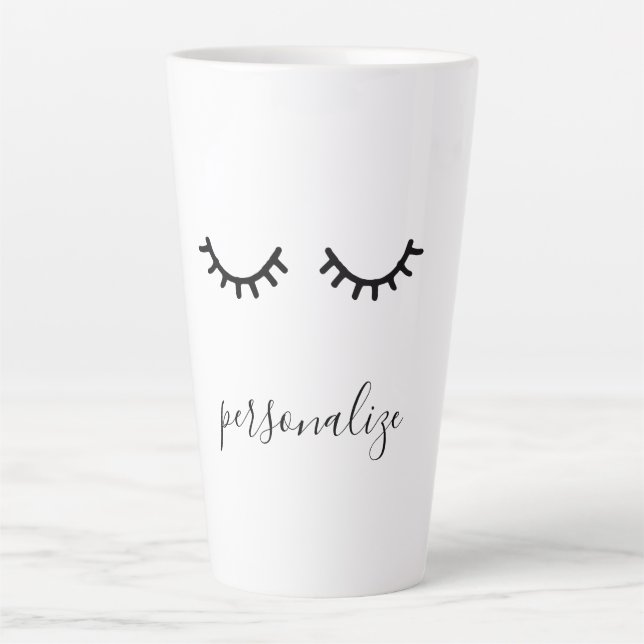 Tasse Latte Eyelashes noirs (Devant)