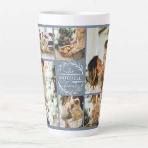 Tasse Latte Famille Bleue Dusty moderne photo Collage de conse