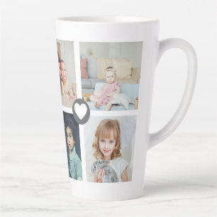 Tasse Latte Famille de collage de photos et de textes personna