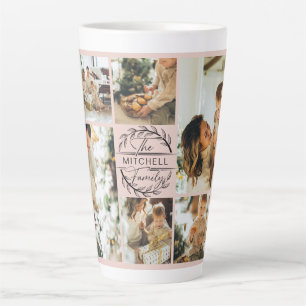 Tasse Latte Famille de photos Blush rose moderne Garde-photos