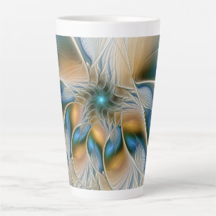 Tasse Latte Fantaisie Abstraite et Flottante d'Art Fractal ave