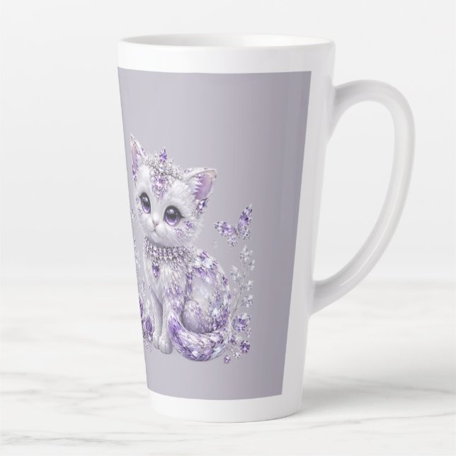 Tasse Latte Fantaisie de chaton royal violet (Droite)