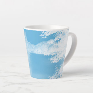Tasse Latte Fantaisie Rivière Blanche et Bleue en Hiver