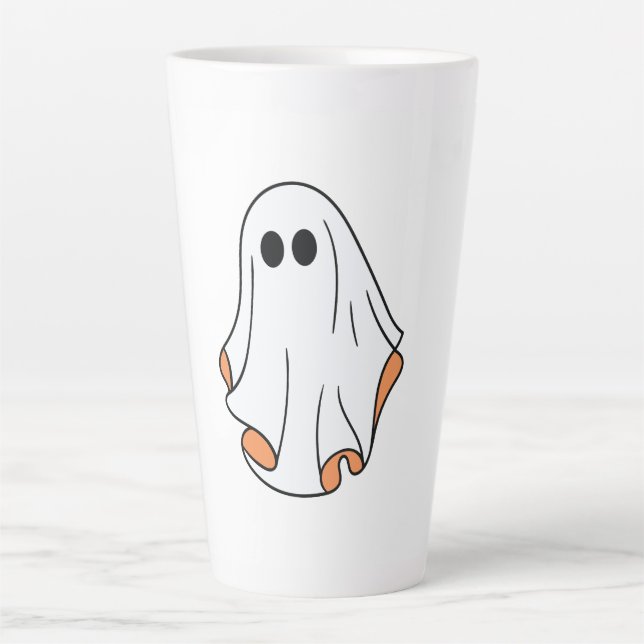 Tasse Latte Fantôme d'Halloween, Halloween drôle, fête d'Hallo (Devant)