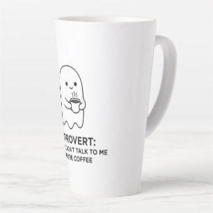 Tasse Latte Fantôme Introverti Ne Parle Pas Avant Le Café