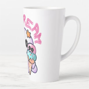 Tasse Latte Fantôme personnalisé "Je crie" avec illustration d