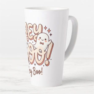 Tasse Latte Fantôme Rétro "Hey Boo!"